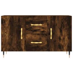 Berkfield Home Sideboard Smoked Oak 100x36x60 cm Engineered Wood in Brown - Size: 100 x 36 x 60 cm - thumbnail 6