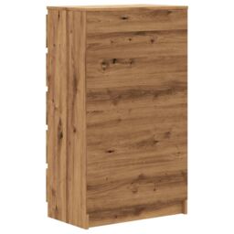 Berkfield Home Drawer Cabinet Artisan Oak 60x36x103 cm Engineered Wood in Brown - Size: 60 x 36 x 103 cm - thumbnail 6