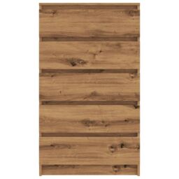 Berkfield Home Drawer Cabinet Artisan Oak 60x36x103 cm Engineered Wood in Brown - Size: 60 x 36 x 103 cm - thumbnail 4