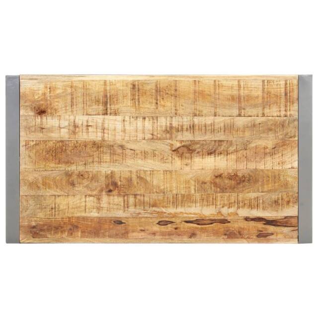 Berkfield Home Durable Coffee Table 110x60x40 cm Rough Mango Wood in Grey - Size: 110 x 60 x 40 cm - image 1