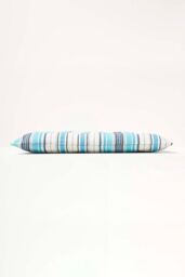 Homescapes Seat Pad Luxury Cotton Blue Striped Indoor Outdoor Garden Cushion, 40cm - thumbnail 5