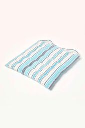 Homescapes Seat Pad Luxury Cotton Blue Striped Indoor Outdoor Garden Cushion, 40cm - thumbnail 1
