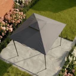Home Source Pop Up Folding BBQ Gazebo Outdoor Garden Marquee Tent With Carry Bag in Black - thumbnail 4