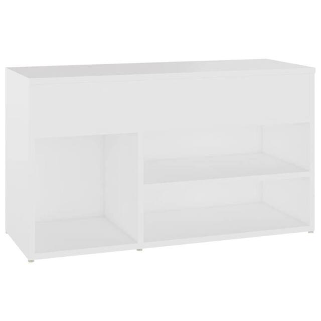 Berkfield Home Shoe Bench White 80x30x45 cm Engineered Wood - Size: 80 x 30 x 45 cm - image 1