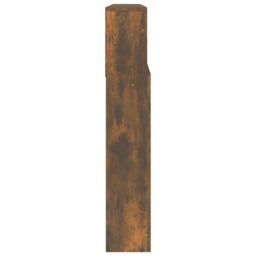 Berkfield Home Headboard Cabinet Smoked Oak 220x19x103.5 cm in Brown - thumbnail 4