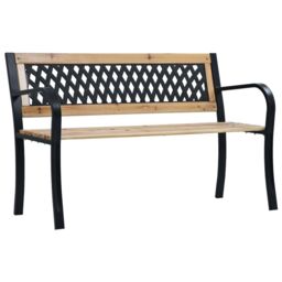 Berkfield Home Garden Bench 120 cm Wood in Brown - thumbnail 1
