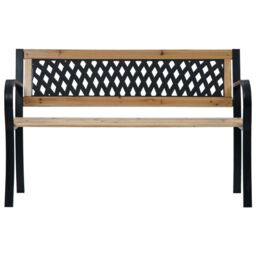 Berkfield Home Garden Bench 120 cm Wood in Brown - thumbnail 2