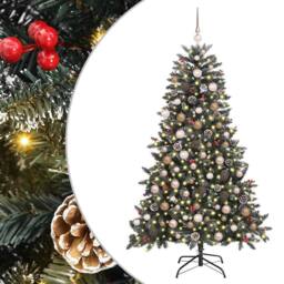 Berkfield Home Artificial Christmas Tree with 300 LEDs Green 99 x 99 x 180 cm - thumbnail 2