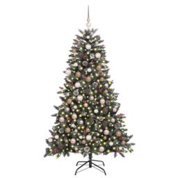 Berkfield Home Artificial Christmas Tree with 300 LEDs Green 99 x 99 x 180 cm - thumbnail 3