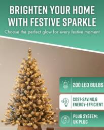 Globrite Warm White Fairy Lights 20m 200LED String Lights for Indoor & Outdoor Decoration - thumbnail 2