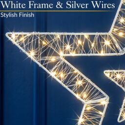 Christow Star Christmas Light Micro LED Battery Operated with Timer Indoor Outdoor 50cm in Cream - thumbnail 3