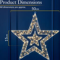 Christow Star Christmas Light Micro LED Battery Operated with Timer Indoor Outdoor 50cm in Cream - thumbnail 6