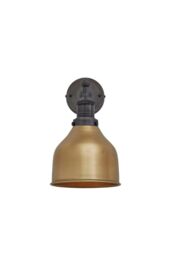 Industville Brooklyn Cone Wall Light, 7 Inch, Brass, Pewter Holder in Bronze