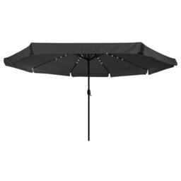 Berkfield Home Modern Garden Parasol with LED Lights √∏395x245 cm Anthracite in Dark Grey - Size: 395x245 cm - thumbnail 1