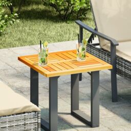 Berkfield Home Table Top 50x50x2 cm Square Solid Wood Acacia in Brown - Size: 50 x 50 x 2 cm - thumbnail 1