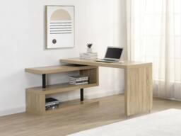 Vente-unique Extendable Desk With 360° Swivel Top - MDF - Natural - NICEPHORE III in Light Oak - thumbnail 4