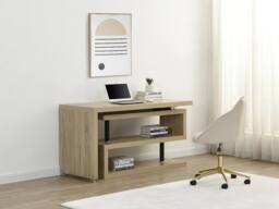 Vente-unique Extendable Desk With 360° Swivel Top - MDF - Natural - NICEPHORE III in Light Oak - thumbnail 3