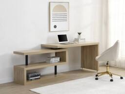 Vente-unique Extendable Desk With 360° Swivel Top - MDF - Natural - NICEPHORE III in Light Oak - thumbnail 5