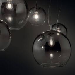 Netlighting Discovery Fade 1 Light Small Globe Ceiling Pendant Chrome E27 in Grey - thumbnail 2