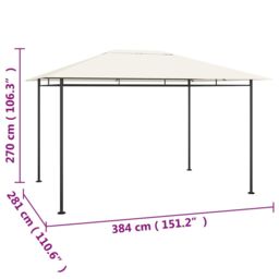Berkfield Home Gazebo 384x281x270 cm Cream 180 g/m ² in Beige - Size: 384 x 281 x 270 cm - thumbnail 5
