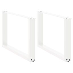 Berkfield Home Coffee Table Legs U-Shaped 2 pcs White 60x(42-43) cm Steel - thumbnail 1
