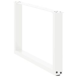 Berkfield Home Coffee Table Legs U-Shaped 2 pcs White 60x(42-43) cm Steel - thumbnail 4