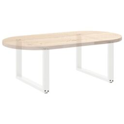 Berkfield Home Coffee Table Legs U-Shaped 2 pcs White 60x(42-43) cm Steel - thumbnail 8