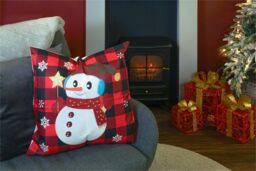 Netagon Red Snowman Design Christmas Themed Cushion 40X40CM - Size: 40X40 cm - thumbnail 3