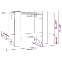 Berkfield Home Classic Book Cabinet/Room Divider Smoked Oak 80x30x51 cm in Brown - Size: 80 x 30 x 51 cm - thumbnail 7
