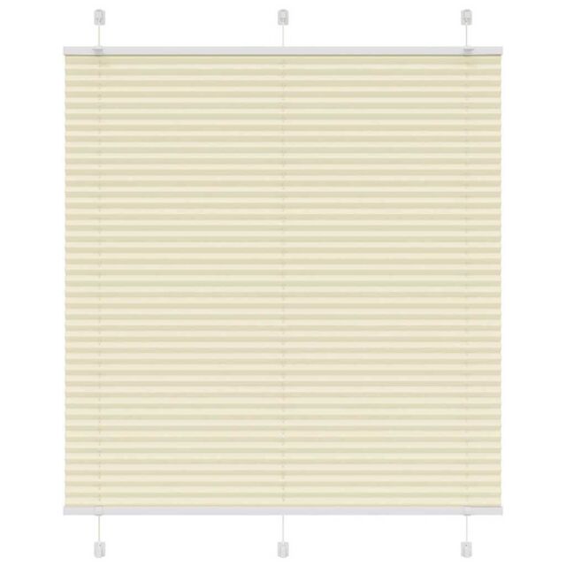 Berkfield Home Pleated Blind Cream 120x100 cm Fabric Width 119.4 cm Polyester - image 1