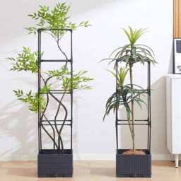 Havendro 142cm 4‑Tier Self Watering Tomato Planter Pot Vine Trellis Support in Grey - thumbnail 4