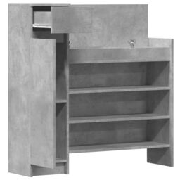 Berkfield Home Shoe Cabinet Concrete Grey 100.5x28x100 cm Engineered Wood - thumbnail 5
