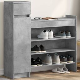 Berkfield Home Shoe Cabinet Concrete Grey 100.5x28x100 cm Engineered Wood