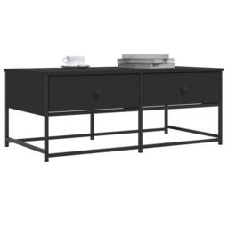 Berkfield Home Coffee Table Black 100x51x40 cm Engineered Wood - Size: 100 x 51 x 40 cm - thumbnail 3