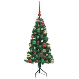 Berkfield Home Corner Artificial Christmas Tree Green 120 cm PVC & Metal - thumbnail 6