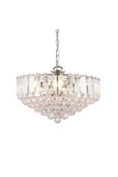 Netlighting Fargo 6 Light Ceiling Pendant Chrome Clear Acrylic E14 in Grey