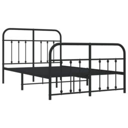 Berkfield Home Metal Bed Frame with Headboard & Footboard Black 120x200 cm - Size: Small Double - thumbnail 5
