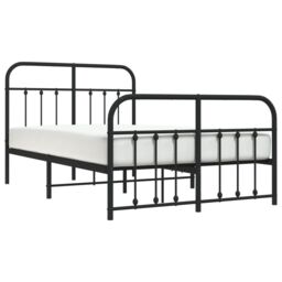 Berkfield Home Metal Bed Frame with Headboard & Footboard Black 120x200 cm - Size: Small Double - thumbnail 3