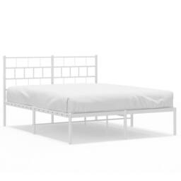 Berkfield Home Metal Bed Frame with Headboard White 150x200 cm King Size - thumbnail 2