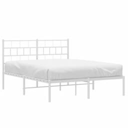 Berkfield Home Metal Bed Frame with Headboard White 150x200 cm King Size - thumbnail 3