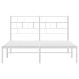 Berkfield Home Metal Bed Frame with Headboard White 150x200 cm King Size - thumbnail 5