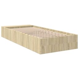 Berkfield Home Bed Frame without Mattress Sonoma Oak 75x190 cm Small Single in Brown - thumbnail 6