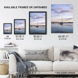 Artery8 Sunset Off-the shore of Block island Highsmith Framed Wall Art Print in Blue - Size: A4 - thumbnail 3