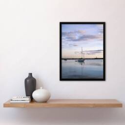 Artery8 Sunset Off-the shore of Block island Highsmith Framed Wall Art Print in Blue - Size: A4 - thumbnail 4