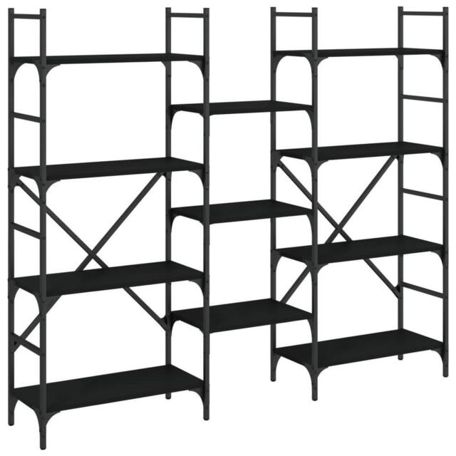 Berkfield Home Bookshelf Black 160x28.5x136.5 cm Engineered Wood - image 1