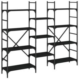 Berkfield Home Bookshelf Black 160x28.5x136.5 cm Engineered Wood - thumbnail 1