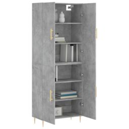 Berkfield Home Highboard Concrete Grey 69.5x34x180 cm Engineered Wood - thumbnail 3