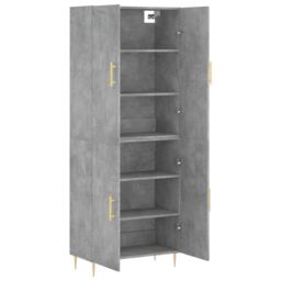 Berkfield Home Highboard Concrete Grey 69.5x34x180 cm Engineered Wood - thumbnail 4