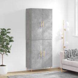 Berkfield Home Highboard Concrete Grey 69.5x34x180 cm Engineered Wood - thumbnail 1