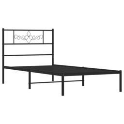 Berkfield Home Metal Bed Frame with Headboard Black 90x190 cm Single - thumbnail 4